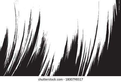Textura de roca de pincel vectorial. Antecedentes desiguales. Resumen de ilustración de vector con problemas. Superponer cualquier diseño para crear un efecto y profundidad interesante. Negro aislado en blanco. EPS10