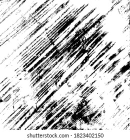 Vektorbürste raucht Textur. Unruhestifter ungleicher brüchiger Hintergrund. Abstrakte verzerrte Vektorgrafik. Überlagern Sie jedes Design, um interessante Effekte und Tiefe zu schaffen. Schwarz einzeln auf Weiß. EPS10