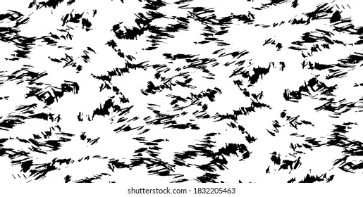 Textura de roca de pincel vectorial. Antecedentes desiguales. Resumen de ilustración de vector con problemas. Superponer cualquier diseño para crear un efecto y profundidad interesante. Negro aislado en blanco. EPS10