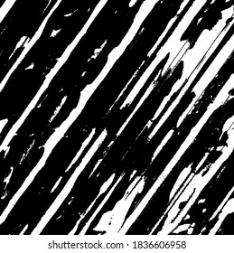 Textura de roca de pincel vectorial. Antecedentes desiguales. Resumen de ilustración de vector con problemas. Superponer cualquier diseño para crear un efecto y profundidad interesante. Negro aislado en blanco. EPS10