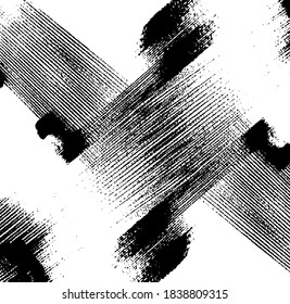 Vector brush sroke texture. Distressed uneven grunge background. Abstract distressed vector illustration. Overlay over any design to create interesting effect and depth. Black isolated on white. EPS10