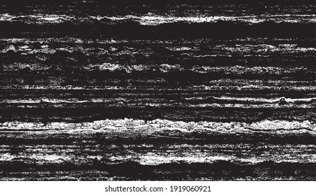Vektorbürste raucht Textur. Unruhestifter ungleicher brüchiger Hintergrund. Abstrakte verzerrte Vektorgrafik. Überlagern Sie jedes Design, um interessante Effekte und Tiefe zu schaffen. Schwarz einzeln auf Weiß. EPS10