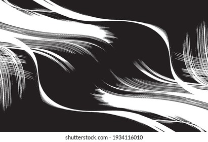 Textura de roca de pincel vectorial. Antecedentes desiguales. Resumen de ilustración de vector con problemas. Superponer cualquier diseño para crear un efecto y profundidad interesante. Negro aislado en blanco. EPS10