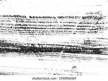 Vektorbürste raucht Textur. Unruhestifter ungleicher brüchiger Hintergrund. Abstrakte verzerrte Vektorgrafik. Überlagern Sie jedes Design, um interessante Effekte und Tiefe zu schaffen. Schwarz einzeln auf Weiß. EPS10