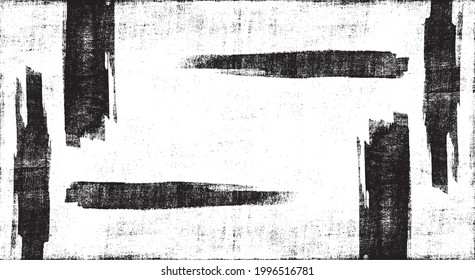 Textura de roca de pincel vectorial. Antecedentes desiguales. Resumen de ilustración de vector con problemas. Superponer cualquier diseño para crear un efecto y profundidad interesante. Negro aislado en blanco. EPS10