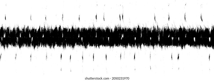 Vektorbürste raucht Textur. Unruhestifter ungleicher brüchiger Hintergrund. Abstrakte verzerrte Vektorgrafik. Überlagern Sie jedes Design, um interessante Effekte und Tiefe zu schaffen. Schwarz einzeln auf Weiß. EPS10