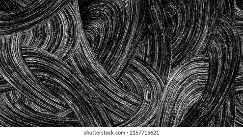 Textura de roca de pincel vectorial. Antecedentes desiguales. Resumen de ilustración de vector con problemas. Superponer cualquier diseño para crear un efecto y profundidad interesante. Negro aislado en blanco. EPS10