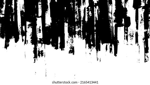 Textura de roca de pincel vectorial. Antecedentes desiguales. Resumen de ilustración de vector con problemas. Superponer cualquier diseño para crear un efecto y profundidad interesante. Negro aislado en blanco. EPS10