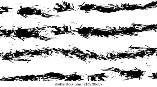 Textura de roca de pincel vectorial. Antecedentes desiguales. Resumen de ilustración de vector con problemas. Superponer cualquier diseño para crear un efecto y profundidad interesante. Negro aislado en blanco. EPS10