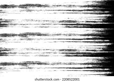 Vektorbürste raucht Textur. Unruhestifter ungleicher brüchiger Hintergrund. Abstrakte verzerrte Vektorgrafik. Überlagern Sie jedes Design, um interessante Effekte und Tiefe zu schaffen. Schwarz einzeln auf Weiß. EPS10
