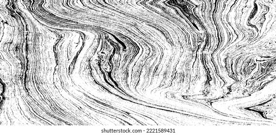 Textura de roca de pincel vectorial. Antecedentes desiguales. Resumen de ilustración de vector con problemas. Superponer cualquier diseño para crear un efecto y profundidad interesante. Negro aislado en blanco. EPS10