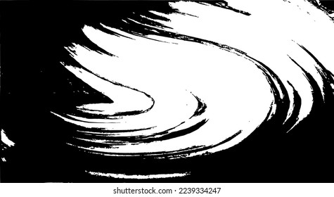 Textura de roca de pincel vectorial. Antecedentes desiguales. Resumen de ilustración de vector con problemas. Superponer cualquier diseño para crear un efecto y profundidad interesante. Negro aislado en blanco. EPS10