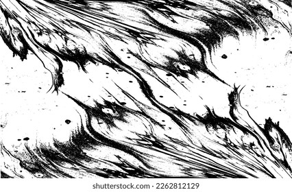 Textura de roca de pincel vectorial. Antecedentes desiguales. Resumen de ilustración de vector con problemas. Superponer cualquier diseño para crear un efecto y profundidad interesante. Negro aislado en blanco. EPS10