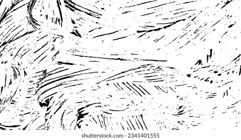 Textura de roca de pincel vectorial. Antecedentes desiguales. Resumen de ilustración de vector con problemas. Superponer cualquier diseño para crear un efecto y profundidad interesante. Negro aislado en blanco. EPS10