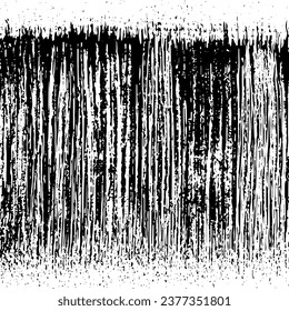 Textura de roca de pincel vectorial. Antecedentes desiguales. Resumen de ilustración de vector con problemas. Superponer cualquier diseño para crear un efecto y profundidad interesante. Negro aislado en blanco. EPS10