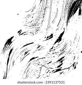 Textura de roca de pincel vectorial. Antecedentes desiguales. Resumen de ilustración de vector con problemas. Superponer cualquier diseño para crear un efecto y profundidad interesante. Negro aislado en blanco. EPS10