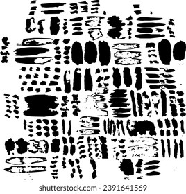 Vector brush sroke texture. Distressed uneven grunge background. Abstract distressed vector illustration. Overlay over any design to create interesting effect and depth. Black isolated on white. EPS10
