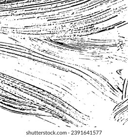 Vektorbürste raucht Textur. Unruhestifter ungleicher brüchiger Hintergrund. Abstrakte verzerrte Vektorgrafik. Überlagern Sie jedes Design, um interessante Effekte und Tiefe zu schaffen. Schwarz einzeln auf Weiß. EPS10
