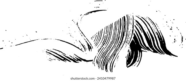 Vector brush sroke texture. Distressed uneven grunge background. Abstract distressed vector illustration. Overlay over any design to create interesting effect and depth. Black isolated on white. EPS10