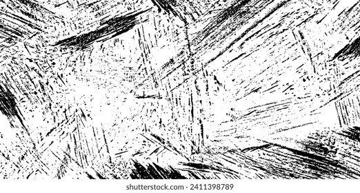 Textura de roca de pincel vectorial. Antecedentes desiguales. Resumen de ilustración de vector con problemas. Superponer cualquier diseño para crear un efecto y profundidad interesante. Negro aislado en blanco. EPS10