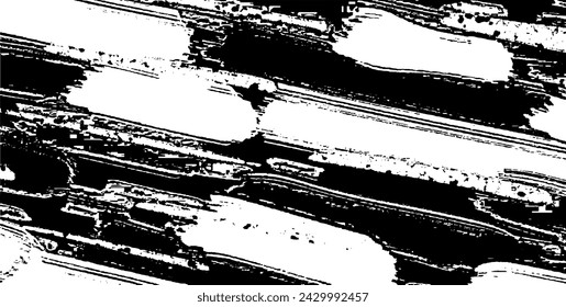 Vector pincel trazo textura. Fondo de grunge desigual angustiado. Ilustración de vector angustiado abstracto. Superponga sobre cualquier diseño para crear un efecto y profundidad interesantes. Negro aislado sobre blanco. EPS10