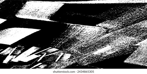 Vector pincel trazo textura. Fondo de grunge desigual angustiado. Ilustración de vector angustiado abstracto. Superponga sobre cualquier diseño para crear un efecto y profundidad interesantes. Negro aislado sobre blanco. EPS10