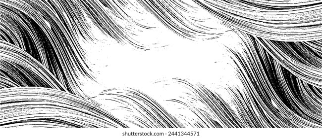 Vector brush sroke texture. Distressed uneven grunge background. Abstract distressed vector illustration. Overlay over any design to create interesting effect and depth. Black isolated on white. EPS10