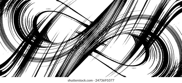 Vector brush sroke texture. Distressed uneven grunge background. Abstract distressed vector illustration. Overlay over any design to create interesting effect and depth. Black isolated on white. EPS10