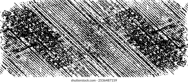 Textura do traçado do pincel vetorial. Fundo grunge irregular angustiado. Ilustração abstrata do vetor angustiado. Sobreponha qualquer design para criar efeito e profundidade interessantes. Preto isolado no branco. EPS10