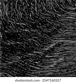 Textura do traçado do pincel vetorial. Fundo grunge irregular angustiado. Ilustração abstrata do vetor angustiado. Sobreponha qualquer design para criar efeito e profundidade interessantes. Preto isolado no branco. EPS10
