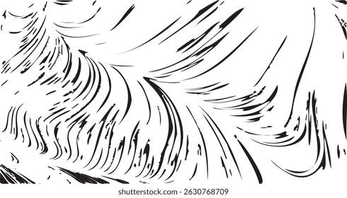 Textura do traçado do pincel vetorial. Fundo grunge irregular angustiado. Ilustração abstrata do vetor angustiado. Sobreponha qualquer design para criar efeito e profundidade interessantes. Preto isolado no branco. EPS10