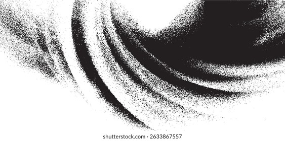 Textura del trazo del pincel de Vector. Angustiado fondo grunge desigual. Abstractas Ilustración vectorial angustiada. Superponer sobre cualquier diseño para crear efectos y profundidad interesantes. Negro aislado en blanco. EPS10