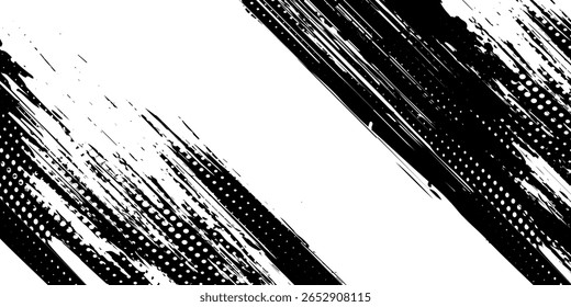 Vector brush sroke texture. Distressed uneven grunge background. Abstract distressed vector illustration. Overlay over any design to create interesting effect and depth. Black isolated on white. EPS10