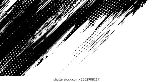 Vector brush sroke texture. Distressed uneven grunge background. Abstract distressed vector illustration. Overlay over any design to create interesting effect and depth. Black isolated on white. EPS10