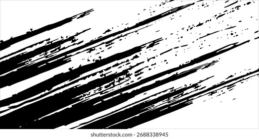 Vector brush sroke texture. Distressed uneven grunge background. Abstract distressed vector illustration. Overlay over any design to create interesting effect and depth. Black isolated on white. EPS10