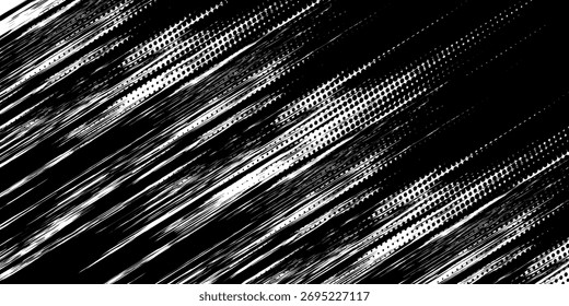 Vektorpinsel-Sroke-Textur. Unregelmäßiger, unebener Hintergrund. Abstrakte, belastete Vektorgrafik. Overlay über jedes Design, um interessante Wirkung und Tiefe zu schaffen. Schwarz einzeln auf Weiß.