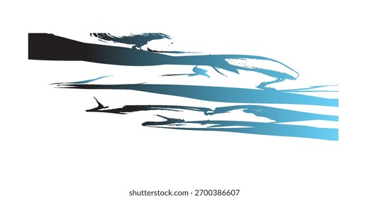 Textura del trazo del pincel de Vector. Angustiado fondo grunge desigual. Abstractas Ilustración vectorial angustiada. Superponer sobre cualquier diseño para crear efectos y profundidad interesantes. Negro aislado en blanco. EPS10