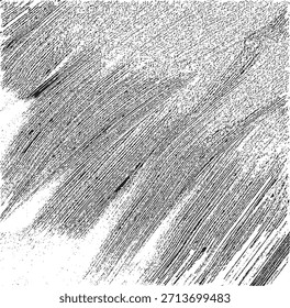 Textura del trazo del pincel de Vector. Angustiado fondo grunge desigual. Abstractas Ilustración vectorial angustiada. Superponer sobre cualquier diseño para crear efectos y profundidad interesantes. Negro aislado en blanco. EPS10