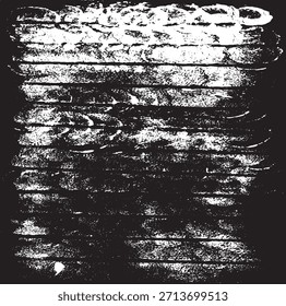 Textura del trazo del pincel de Vector. Angustiado fondo grunge desigual. Abstractas Ilustración vectorial angustiada. Superponer sobre cualquier diseño para crear efectos y profundidad interesantes. Negro aislado en blanco. EPS10
