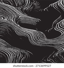 Textura del trazo del pincel de Vector. Angustiado fondo grunge desigual. Abstractas Ilustración vectorial angustiada. Superponer sobre cualquier diseño para crear efectos y profundidad interesantes. Negro aislado en blanco. EPS10