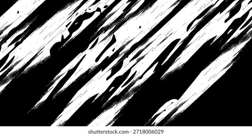 Textura del trazo del pincel de Vector. Angustiado fondo grunge desigual. Abstractas Ilustración vectorial angustiada. Superponer sobre cualquier diseño para crear efectos y profundidad interesantes. Negro aislado en blanco. EPS10

