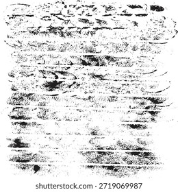 Textura del trazo del pincel de Vector. Angustiado fondo grunge desigual. Abstractas Ilustración vectorial angustiada. Superponer sobre cualquier diseño para crear efectos y profundidad interesantes. Negro aislado en blanco. EPS10