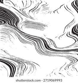 Textura del trazo del pincel de Vector. Angustiado fondo grunge desigual. Abstractas Ilustración vectorial angustiada. Superponer sobre cualquier diseño para crear efectos y profundidad interesantes. Negro aislado en blanco. EPS10