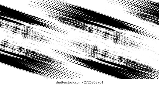 Textura del trazo del pincel de Vector. Angustiado fondo grunge desigual. Abstractas Ilustración vectorial angustiada. Superponer sobre cualquier diseño para crear efectos y profundidad interesantes. Negro aislado en blanco. EPS10