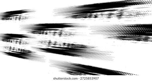 Textura del trazo del pincel de Vector. Angustiado fondo grunge desigual. Abstractas Ilustración vectorial angustiada. Superponer sobre cualquier diseño para crear efectos y profundidad interesantes. Negro aislado en blanco. EPS10