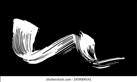 Vector brush srokes texture. Distressed uneven texture. Grunge background. Abstract vector illustration. Overlay to create interesting effect and depth. Black isolated on white background. EPS10.