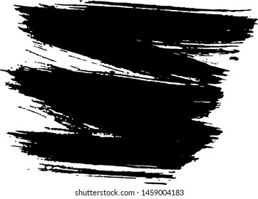 Vector brush srokes texture. Distressed uneven texture. Grunge background. Abstract vector illustration. Overlay to create interesting effect and depth. Black isolated on white background. EPS10.