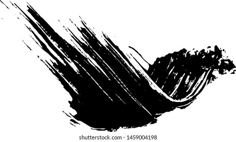 Vector brush srokes texture. Distressed uneven texture. Grunge background. Abstract vector illustration. Overlay to create interesting effect and depth. Black isolated on white background. EPS10.
