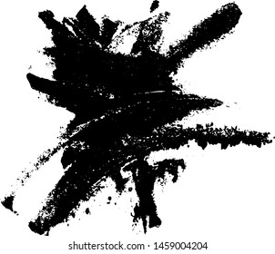 Vector brush srokes texture. Distressed uneven texture. Grunge background. Abstract vector illustration. Overlay to create interesting effect and depth. Black isolated on white background. EPS10.