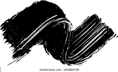 Vector brush srokes texture. Distressed uneven texture. Grunge background. Abstract vector illustration. Overlay to create interesting effect and depth. Black isolated on white background. EPS10.